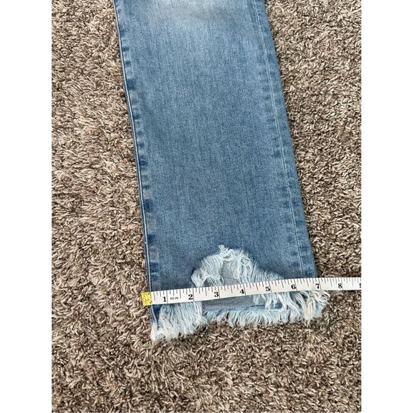 Jonathan Simkhai River High Rise Straight Leg Jeans Light Wash Frayed Hems 27 - Picture 13 of 14